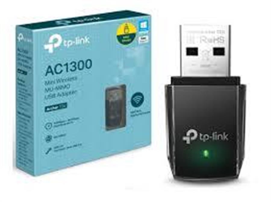 PLACA DE RED WI-FI TP-LINK ARCHER T3U PLUS AC1300 USB DUAL BAND 2.4/5.0GHZ