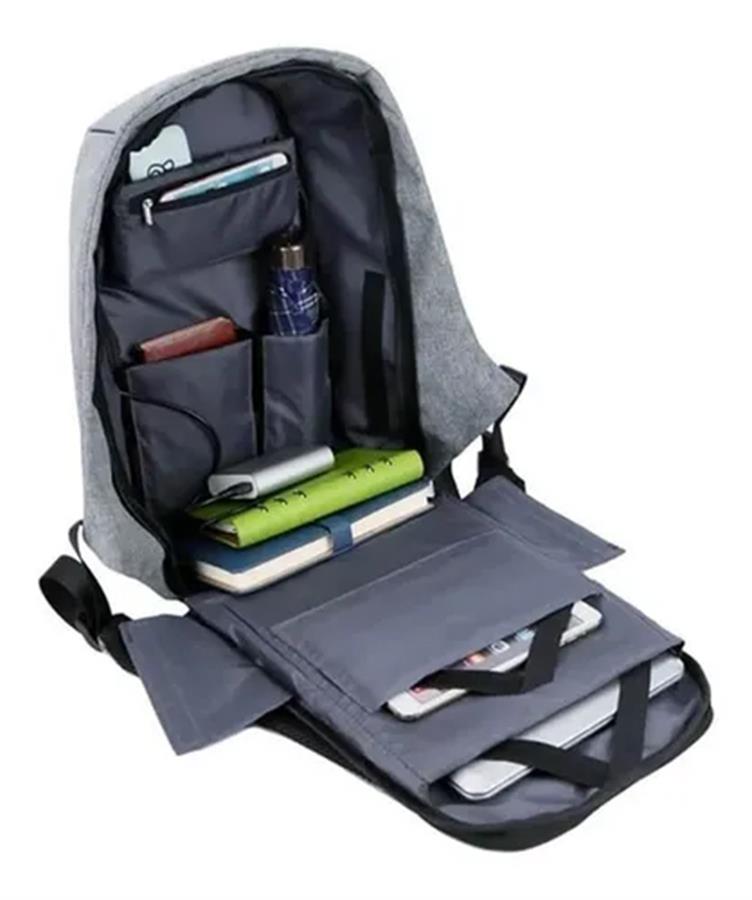MOCHILA  PARA NOTEBOOK / CARGA USB / ANTIROBO