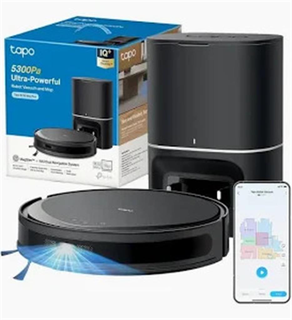 ASPIRADORA Y TRAPEADORA ROBOT TP-LINK TAPO RV20 MAX PLUS 5300PA CON NAVEGACIÓN LIDAR MAGSLIM Y DOCK DE DESCARGA AUTOMÁTICA